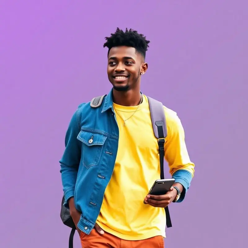 Confident student with backpack